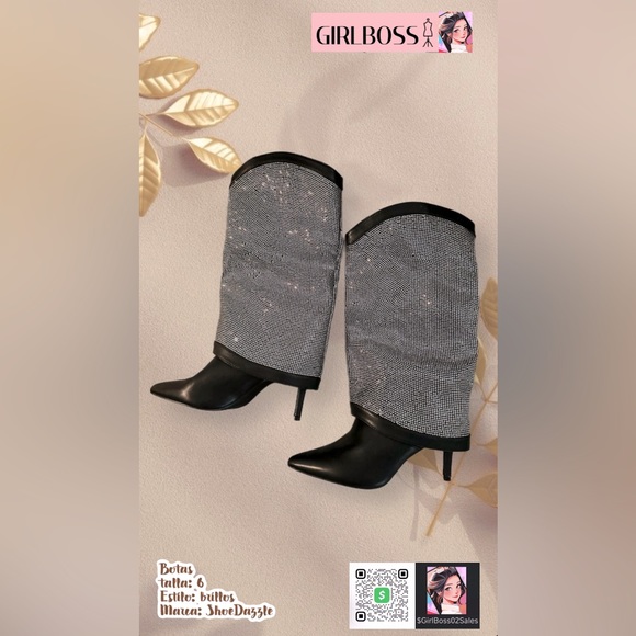Silver Boots size 6 - Picture 1 of 1